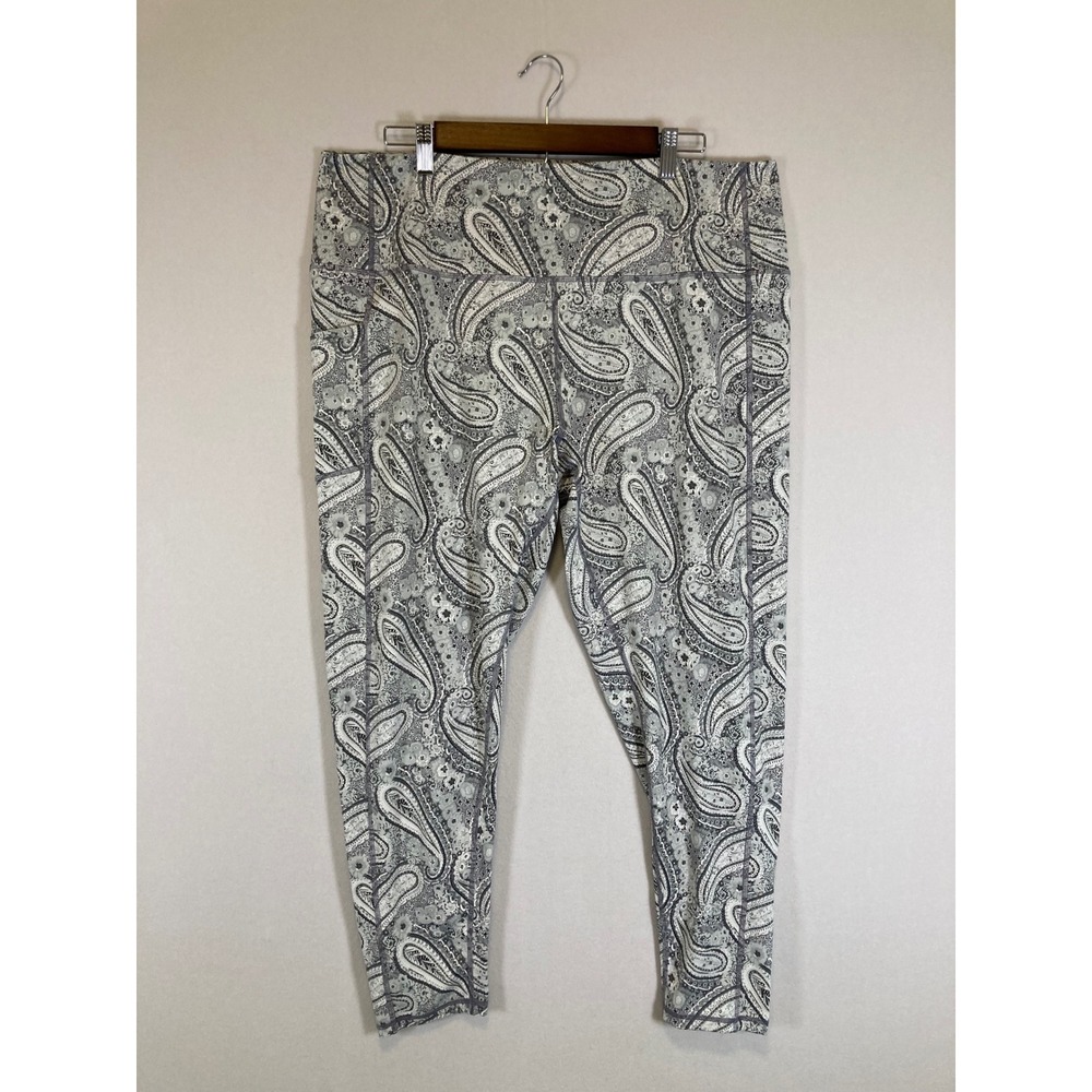 Boho Paisley Vera Bradley Womens 3XL Grey High Rise Pocket Athletic Leggings‎